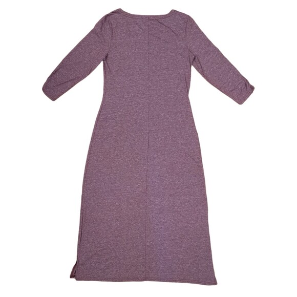 Toad & Co Women's Deep Mauve Crew-Neck 1/2 Sleeve Organic Cotton Midi Dress S - Picture 3 of 9